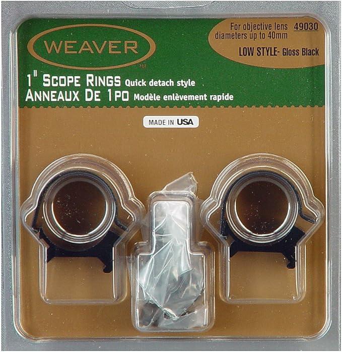 WEAVER DETACHABLE TOP MOUNT RINGS - PAIRS